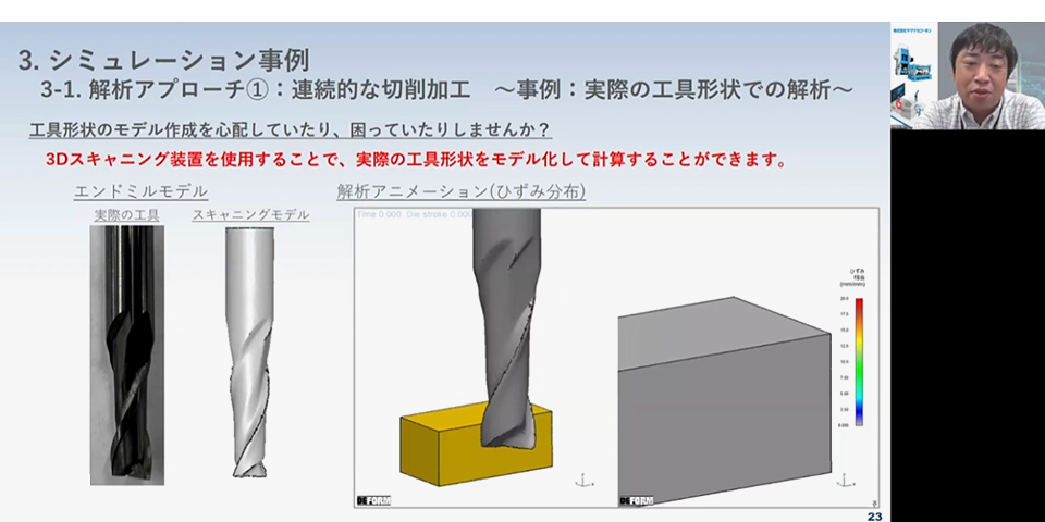 【事例③】3Dスキャンニング活用|リアルな工具形状で実現する精密解析