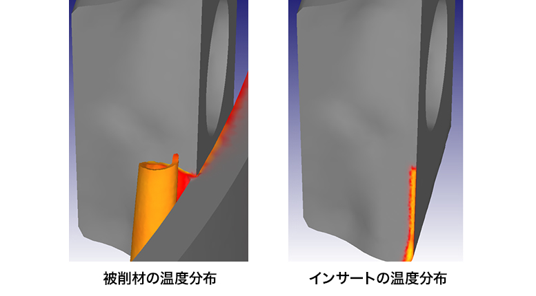 被削材側・インサート側の温度分布