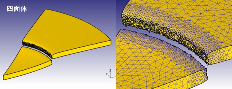 ③【要素無効化】破断面の乱れを抑え安定計算を実現(四面体)