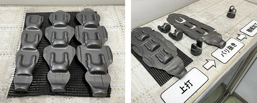 バリが出た鍛造品と完成品